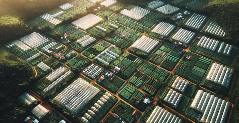 aerial views of greenhouses identifier