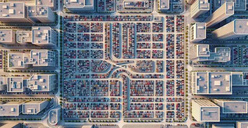 aerial views of parking lots identifier