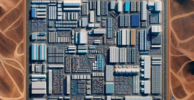 aerial views of storage facilities identifier