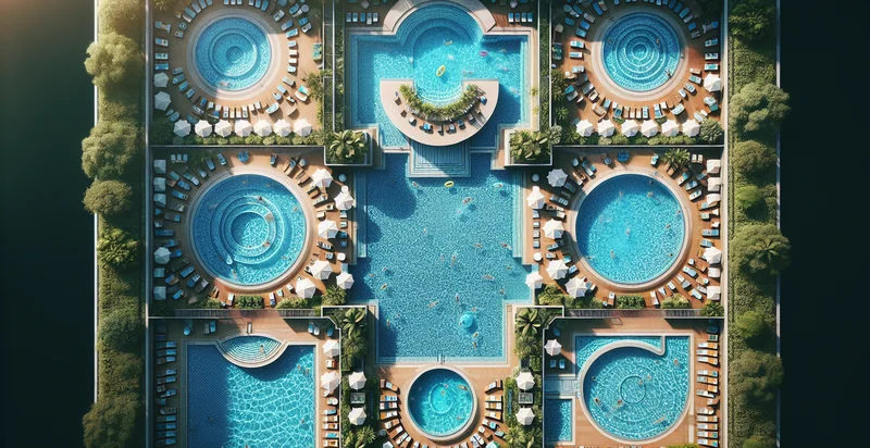 aerial views of swimming pools identifier