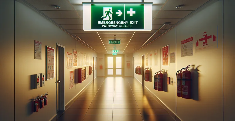 emergency exit pathway clearance identifier