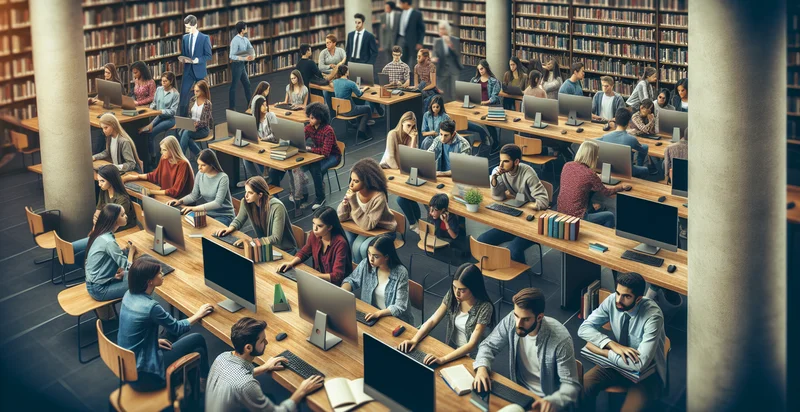 how many students are using computers in the library identifier