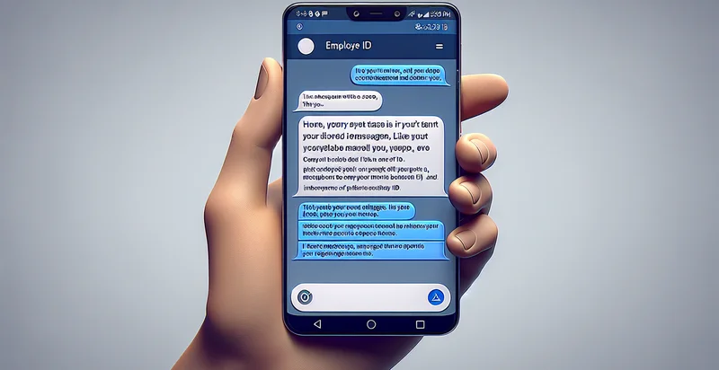 if employee id is in a text message identifier