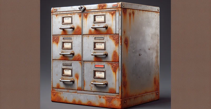 if filing cabinet is rusted identifier