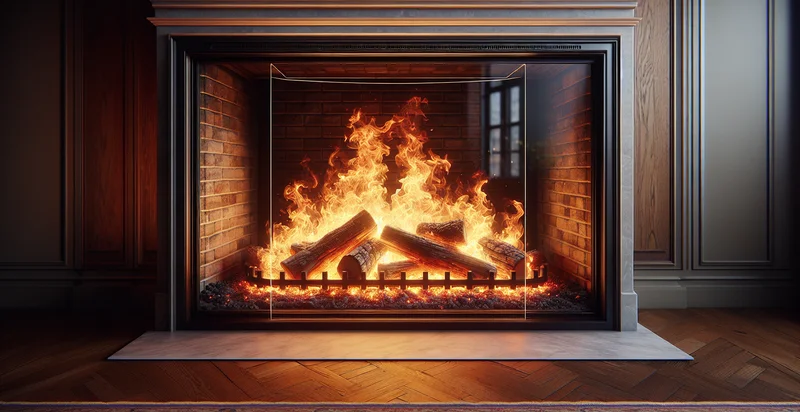 if fireplace has glass identifier