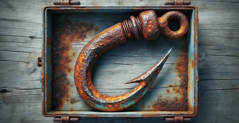 if fishing hook is rusted identifier