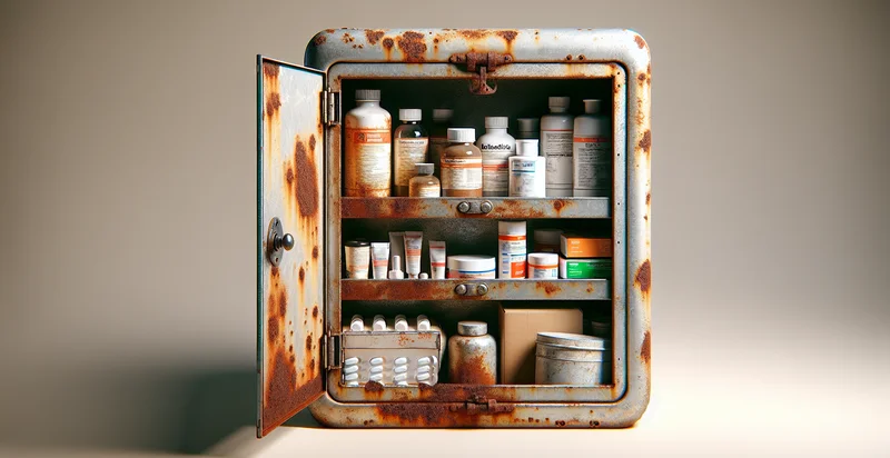 if medicine cabinet is rusted identifier