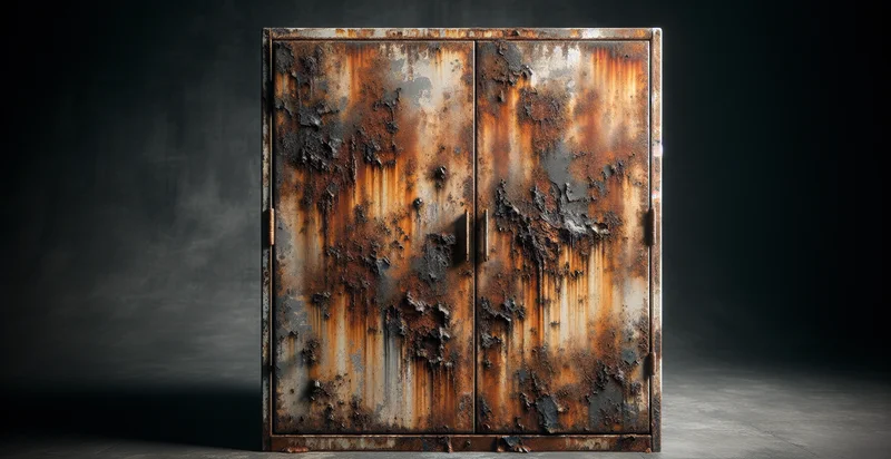 if metal cabinet is rusted identifier