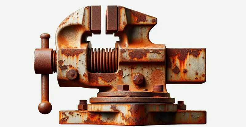 if metal vise is rusted identifier