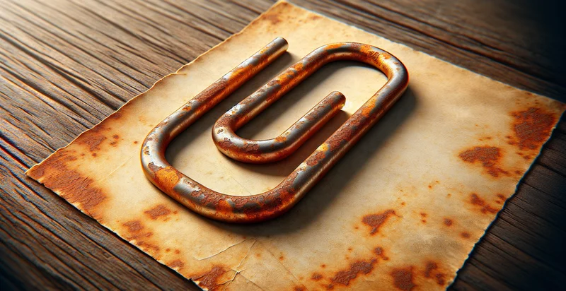 if paper clip is rusted identifier