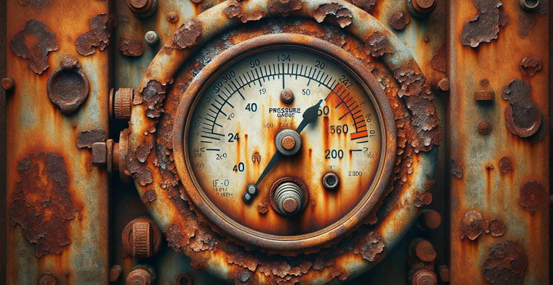 if pressure gauge is rusted identifier