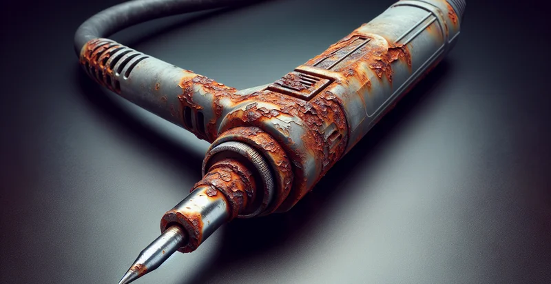 if soldering iron is rusted identifier