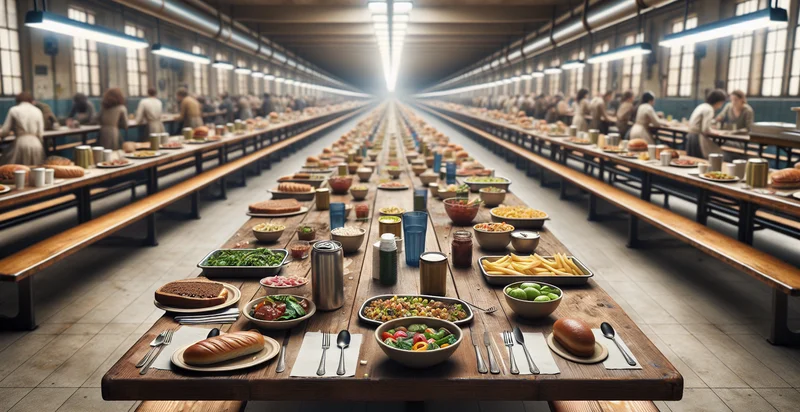 length of cafeteria table in feet identifier