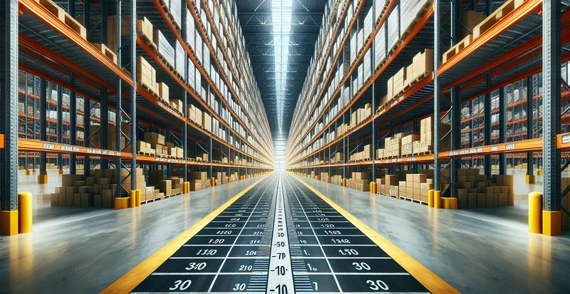 length of warehouse aisle in feet identifier