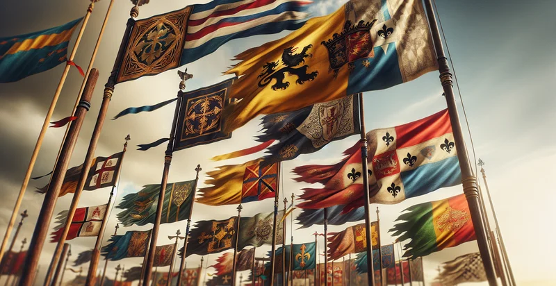 medieval kingdom flags identifier