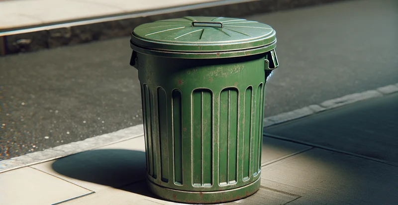 the color of a trash can identifier