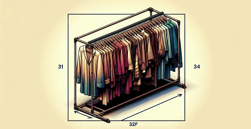 width of clothing rack in feet identifier