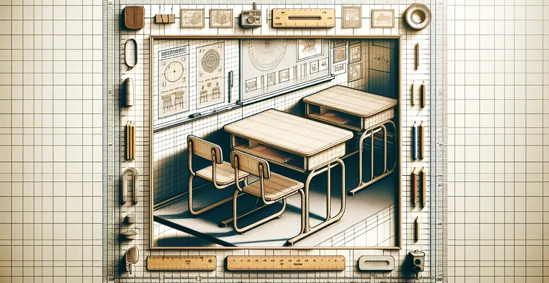 width of school desk in feet identifier