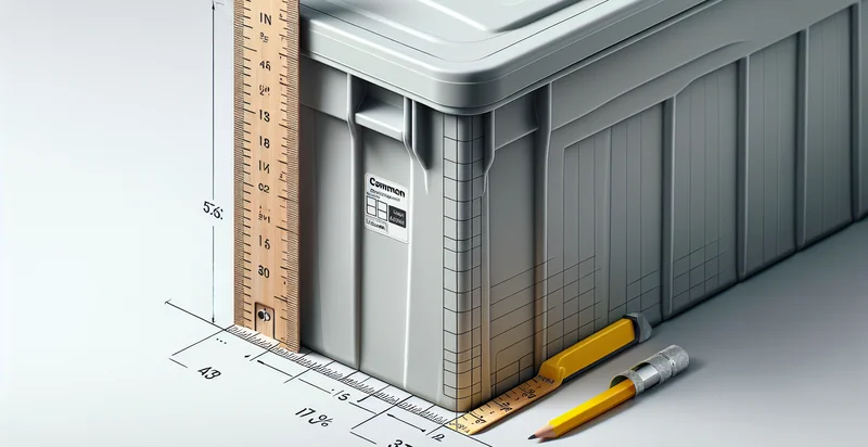 width of storage bin in inches identifier